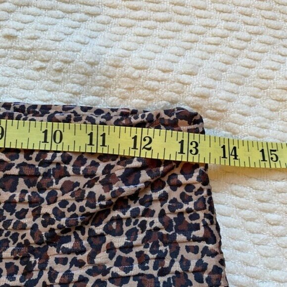 Leopard Print 2-Piece Stretchy Cropped Top & Leggings Lounge Set Size L - Picture 9 of 13